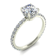Bague de fiançailles diamant rond 1.25 carat or blanc Sofia
